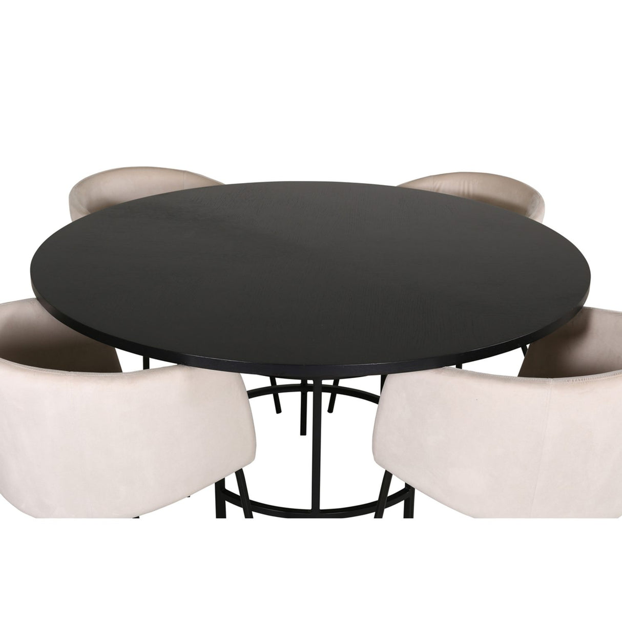 Copenhagen, Berit Rund matgrupp Beige,Svart, Svart, ⌀140