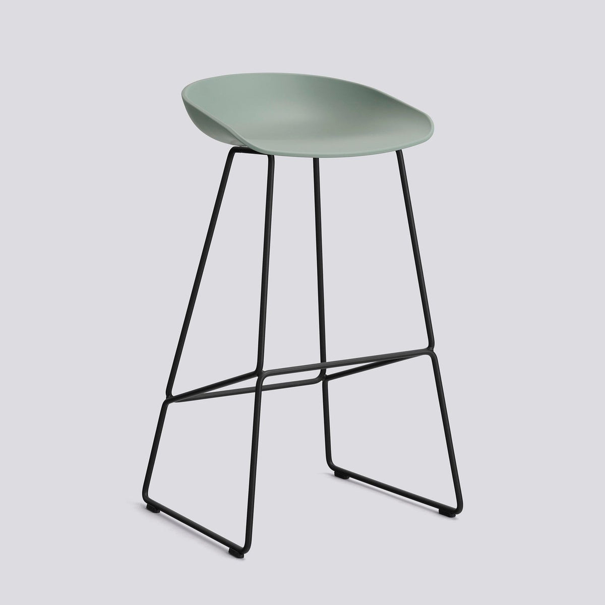 AAS 38 75 cm Barpall Fall green 2.0, Black – pulverlackerat stål