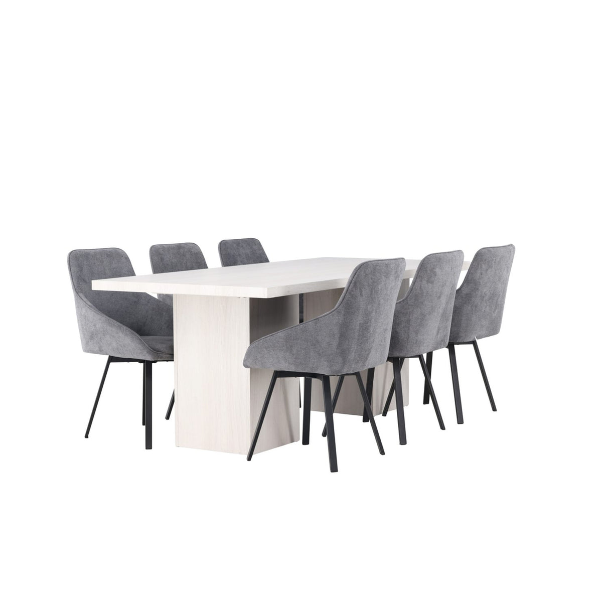 Olga, Rosie Rektangulär matgrupp Svart,Grå, Vit, 200 x 90