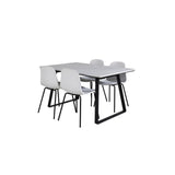 Estelle, Arctic Rektangulär matgrupp Svart, vit, Svart, vit, 140 x 90