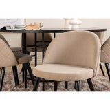 Copenhagen, Velvet Rund matgrupp Beige,Svart, Svart, ⌀140