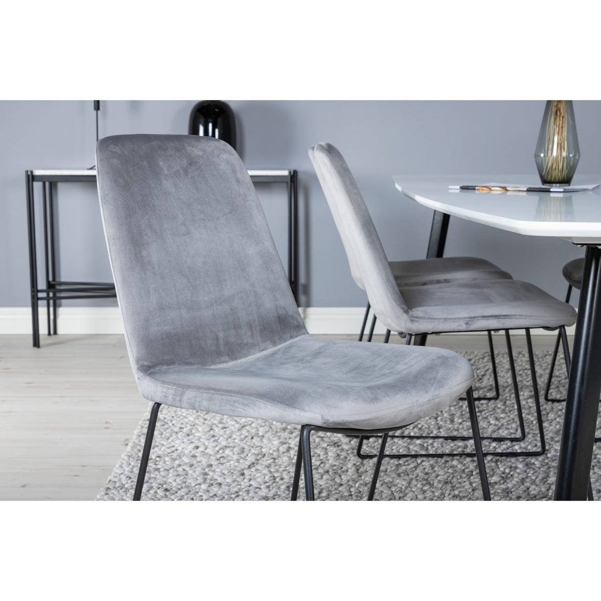 Polar, Muce Rektangulär matgrupp Svart,Grå, Svart, Vit, 240 x 100