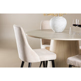 Lanzo, Leone Rund matgrupp Beige,Svart, Vitlaserad, ⌀120