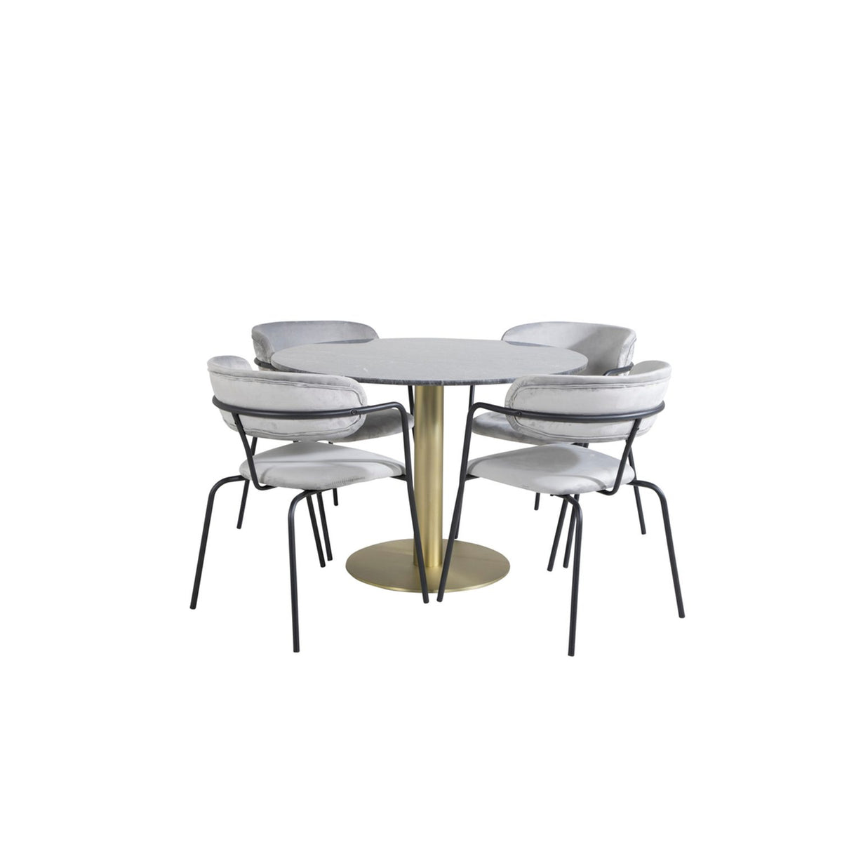 Estelle, Arrow Rund matgrupp Svart,Grå, Guld, Mörkgrå, ⌀106