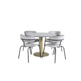 Estelle, Arrow Rund matgrupp Svart,Grå, Guld, Mörkgrå, ⌀106