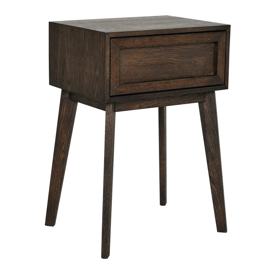 Isak Sängbord Brunlackad Ek
