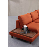 Auckland med puff (314-275 x 95 x 76 cm) Orange Hörnsoffa