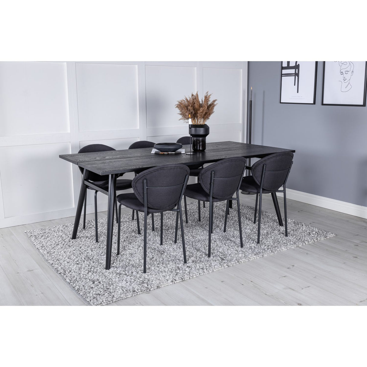 Sleek, Vault Rektangulär matgrupp Svart, Svart, 195 x 95
