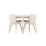 Flora, Lilja Runt matgrupp Beige, Vitlasyr, ⌀120