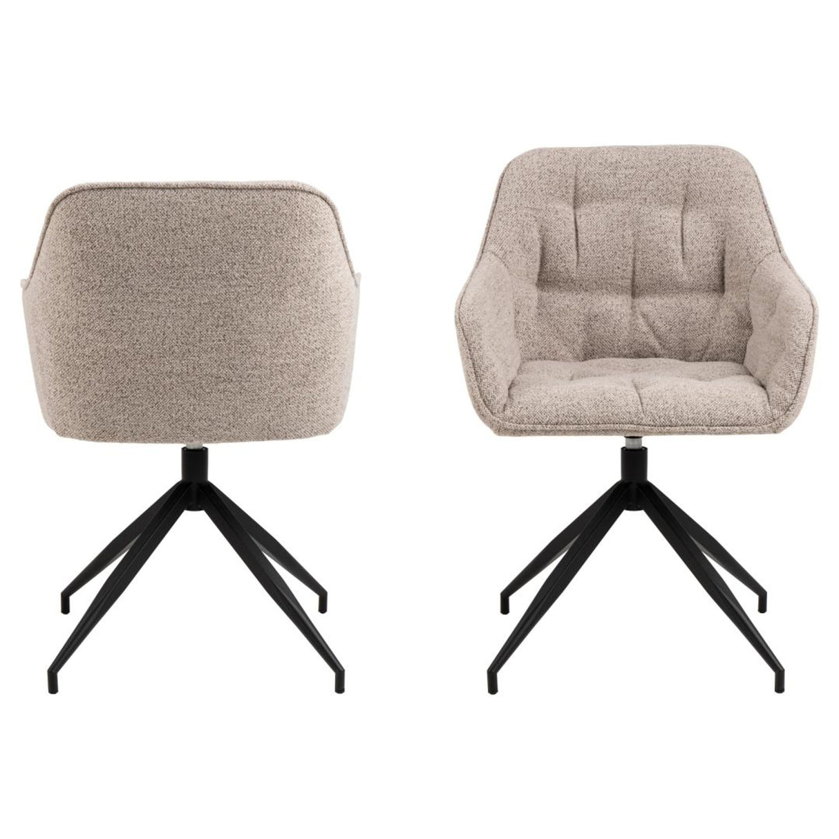 Toulon Matstol med Armstöd Snurrfunktion Monza tyg Beige