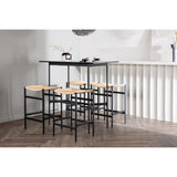 Rax, Polly Rektangulär matgrupp Svart, Natur, Svart, 120 x 60