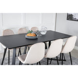 Marina, Polar Rektangulär matgrupp Beige,svart, Svart, 180 x 90