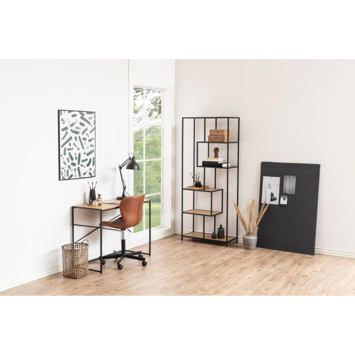 Seaford Bokhylla Asymmetrisk 185x77x35 cm Vild Ek