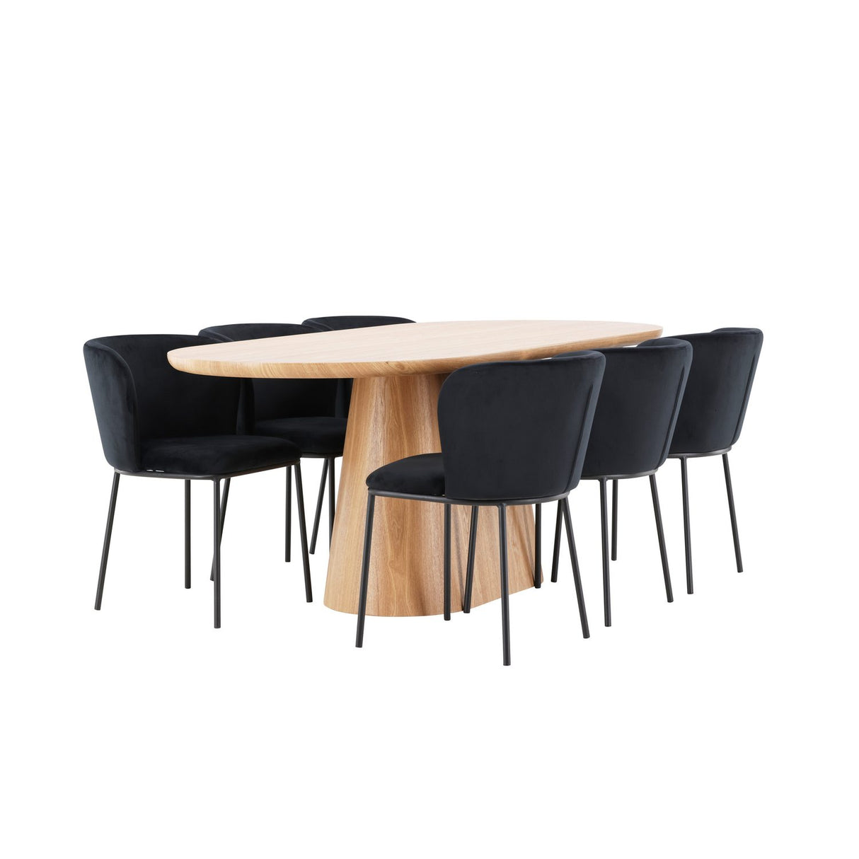 Stjärnö, Edina Oval matgrupp Svart, Natur, 200 x 90