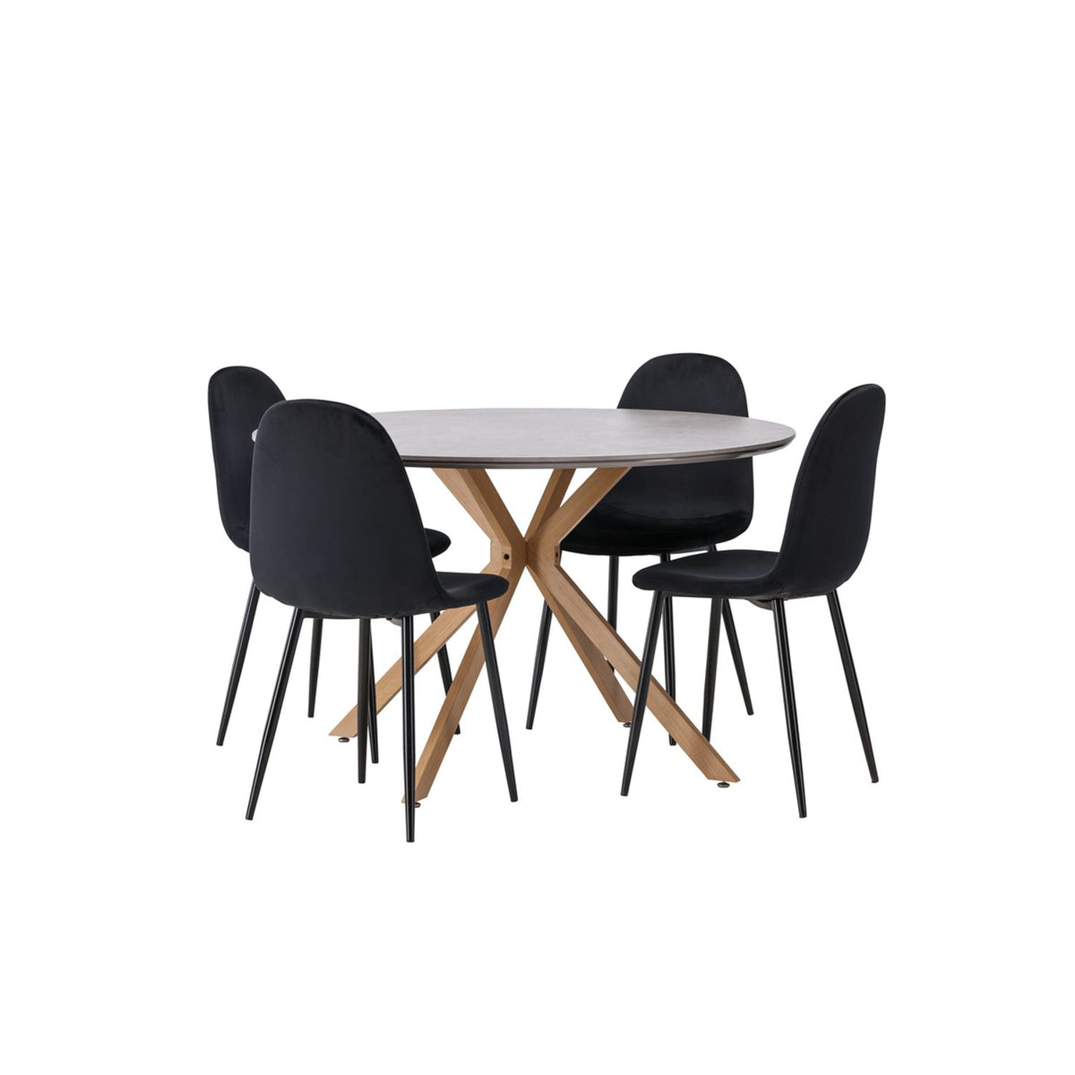 Piazza, Polar Rund matgrupp Svart, Grå, ⌀120