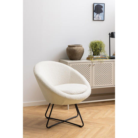 Saint-Germain Loungefåtölj Orson tyg Cream
