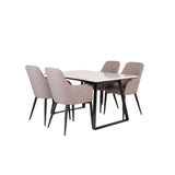 Estelle, Comfort Rektangulär matgrupp Svart,Grå, Svart,Vit, 140 x 90