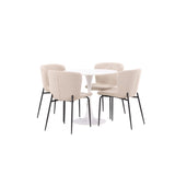 Hamden, Modesto Rund matgrupp Beige, svart, Vit, ⌀80