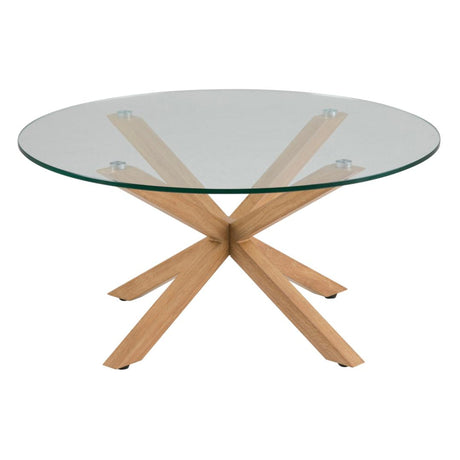 Verdun Soffbord Rund 82 cm Glas/Ek