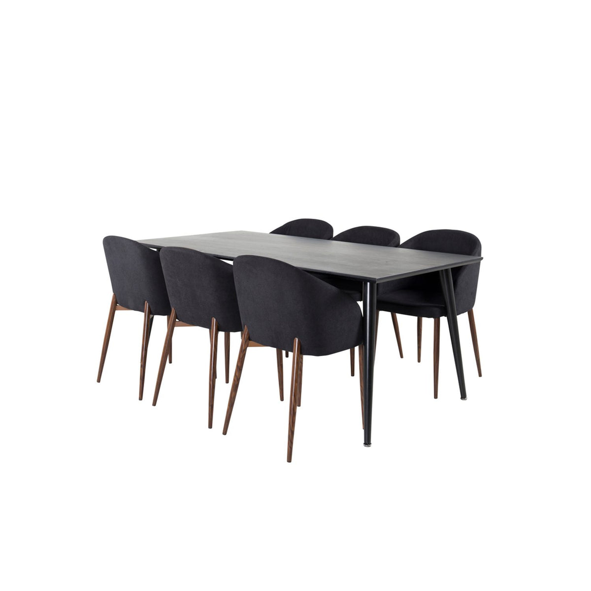 Dipp, Arch Rektangulär matgrupp Svart,Natur, Svart, 180 x 90