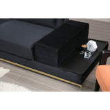 Line med sidobord (320 x 102 x 84 cm) Svart Guld 4-sitssoffa