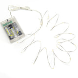 Metallisk LED Timer 6h Ljusslinga Inomhus 40 Lampor (3.9m), Varmvit/Silverfärgad