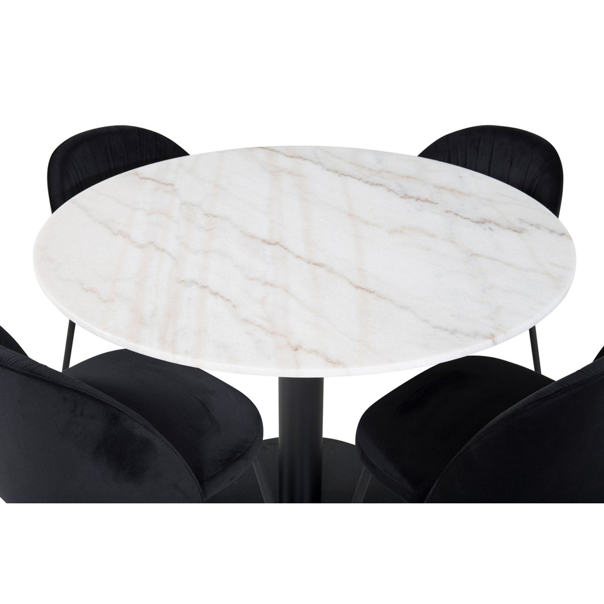Estelle, Wrinkles Rund matgrupp Svart, Vit, 4st