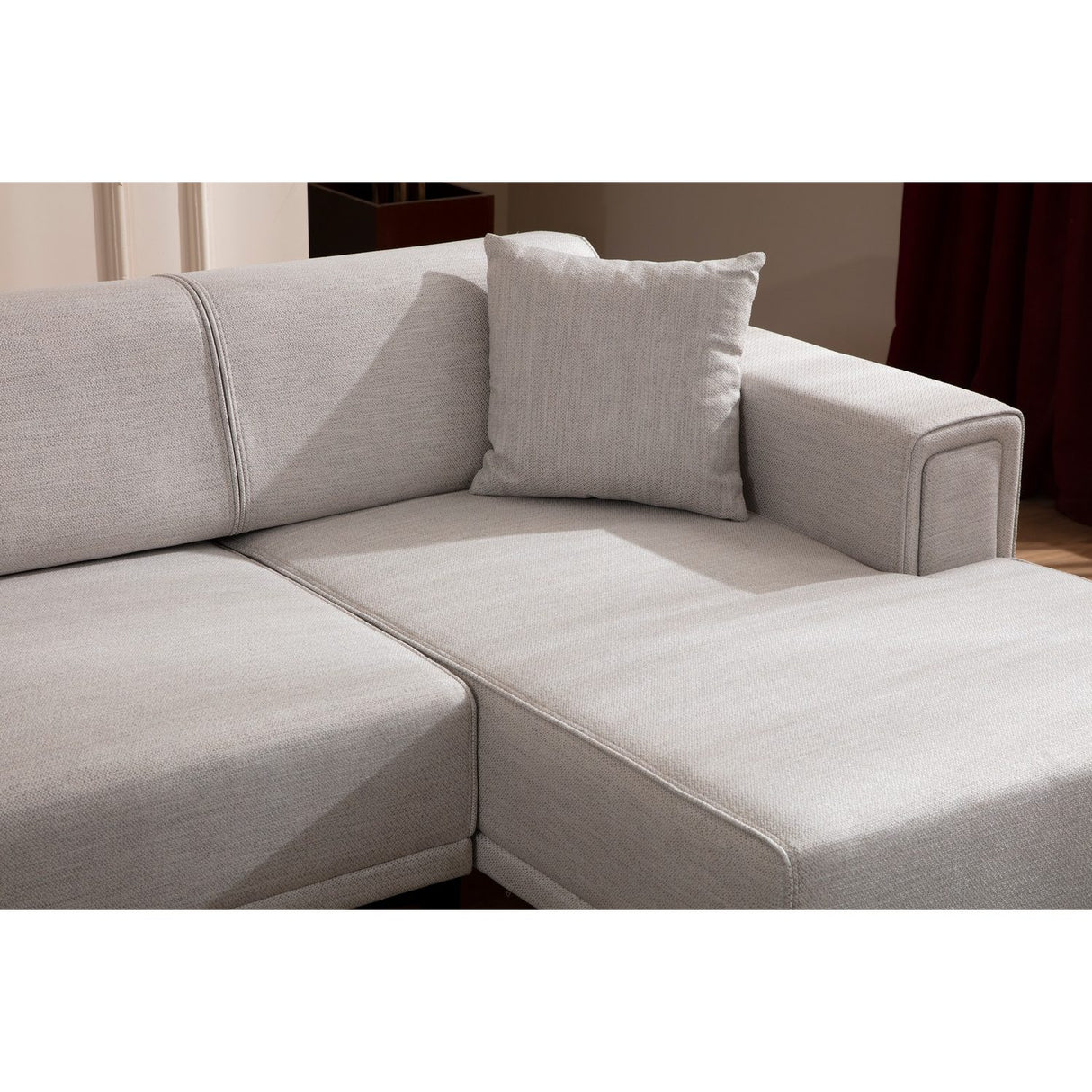 Hanoi (250-140 x 85 x 77 cm) Hörnsoffa-bäddsoffa Ecru, Höger