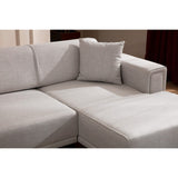 Hanoi (250-140 x 85 x 77 cm) Hörnsoffa-bäddsoffa Ecru, Höger