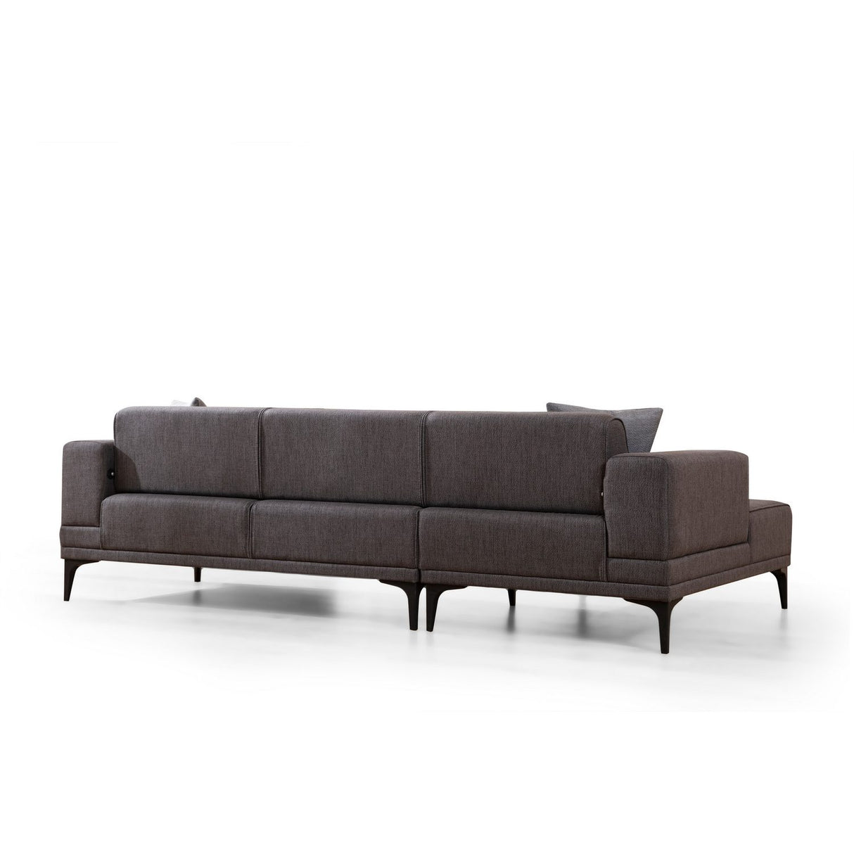 Hanoi (250-140 x 85 x 77 cm) Hörnsoffa-bäddsoffa Mörkgrå, Vänster