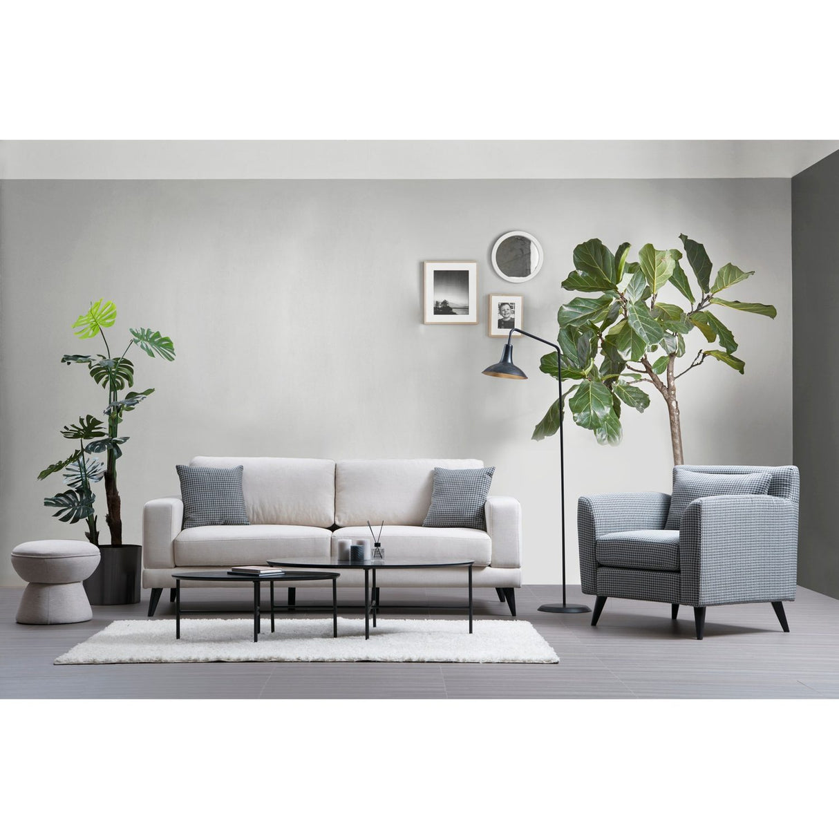 Nordic 3-sits (210 x 90 x 85 cm) Beige 3-sitssoffbädd