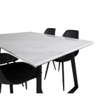 Estelle, Polar Rektangulär matgrupp Svart, Svart, vit, 140 x 90