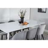Polar, Velvet Rektangulär matgrupp Svart,Grå, Vit, 180 x 90