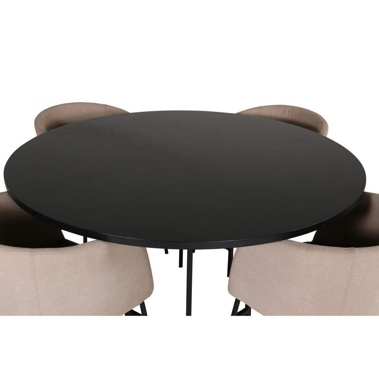 Copenhagen, Berit Rund matgrupp Beige, Svart, Svart, ⌀140