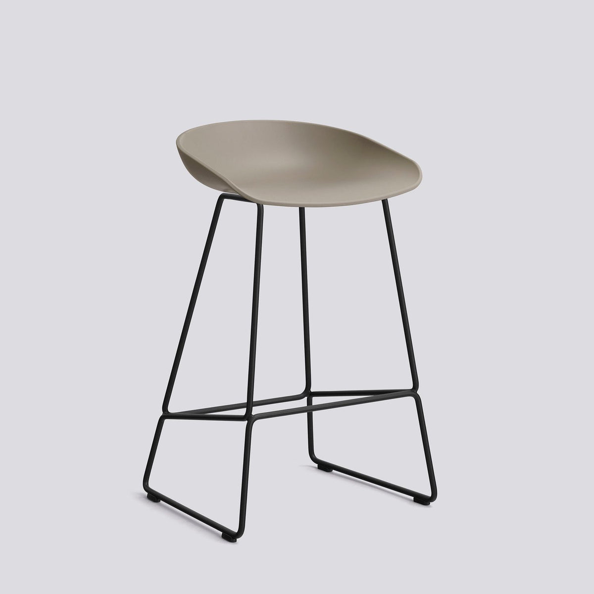 AAS 38 65 cm Barpall Khaki 2.0, Black – pulverlackerat stål