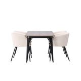 Tempe, Berit Rektangulär matgrupp Beige, Svart, Valnöt, 140 x 80