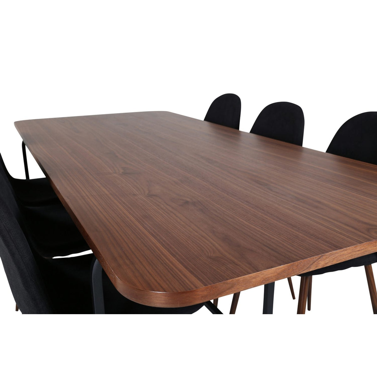 Uno, Polar Rektangulär matgrupp Svart,Natur, Svart,Natur, 200 x 90