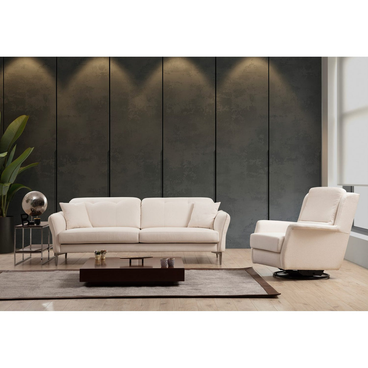 Muscat (230 x 100 x 96 cm) Vit 3-sitssoffa
