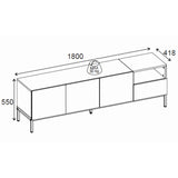 Salvador 180 (180 x 55 x 41,8 cm) TV-bänk Naturlig ekträ svart sandsten