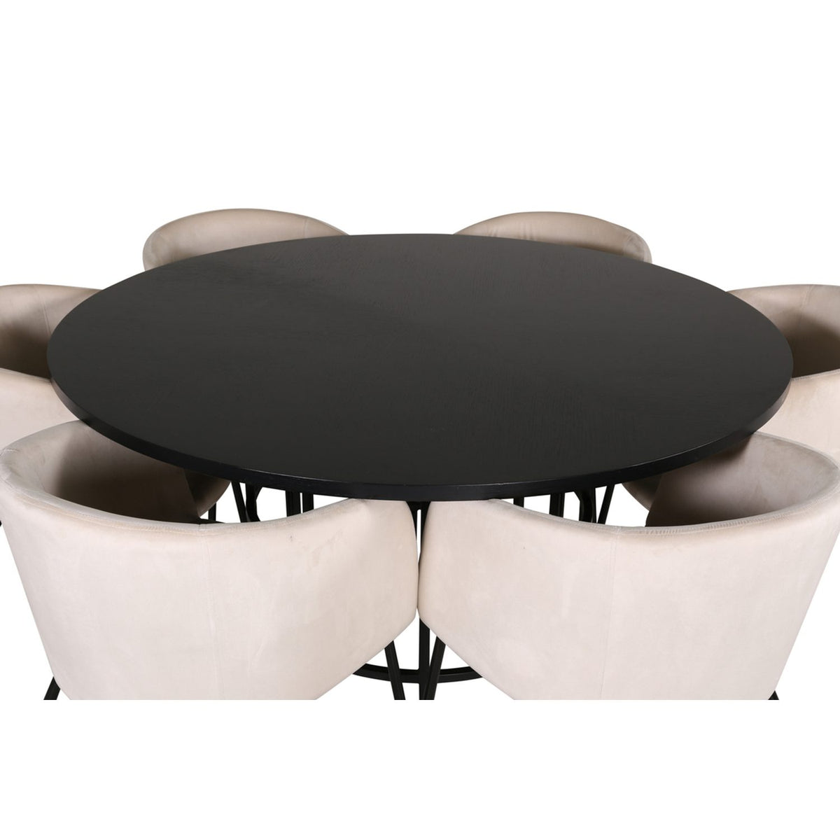 Copenhagen, Berit Rund matgrupp Beige,Svart, Svart, ⌀140