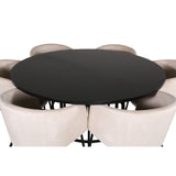 Copenhagen, Berit Rund matgrupp Beige,Svart, Svart, ⌀140