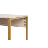 Gaborone dubbel studie-/skrivbord (240 x 74 x 60 cm) Skrivbord för studier Travertin Guld