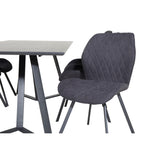 Marina, Gemma Rektangulär matgrupp Svart, Svart, 180 x 90