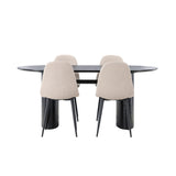 Isolde, Polar Oval matgrupp Beige,Svart, Svart, 180 x 90