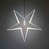 Hängande Metall Svart Textilkabel Julstjärna Inne Vit, 80 cm