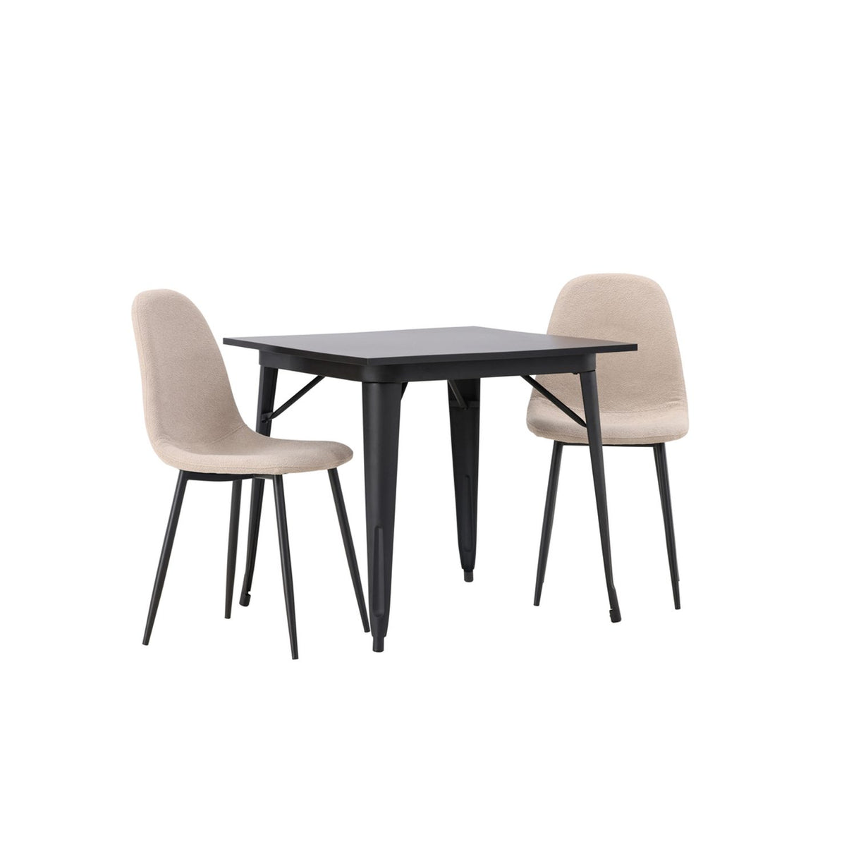 Tempe, Polar Rektangulär matgrupp Beige,Svart, Svart, 80 x 80