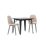 Tempe, Polar Rektangulär matgrupp Beige,Svart, Svart, 80 x 80