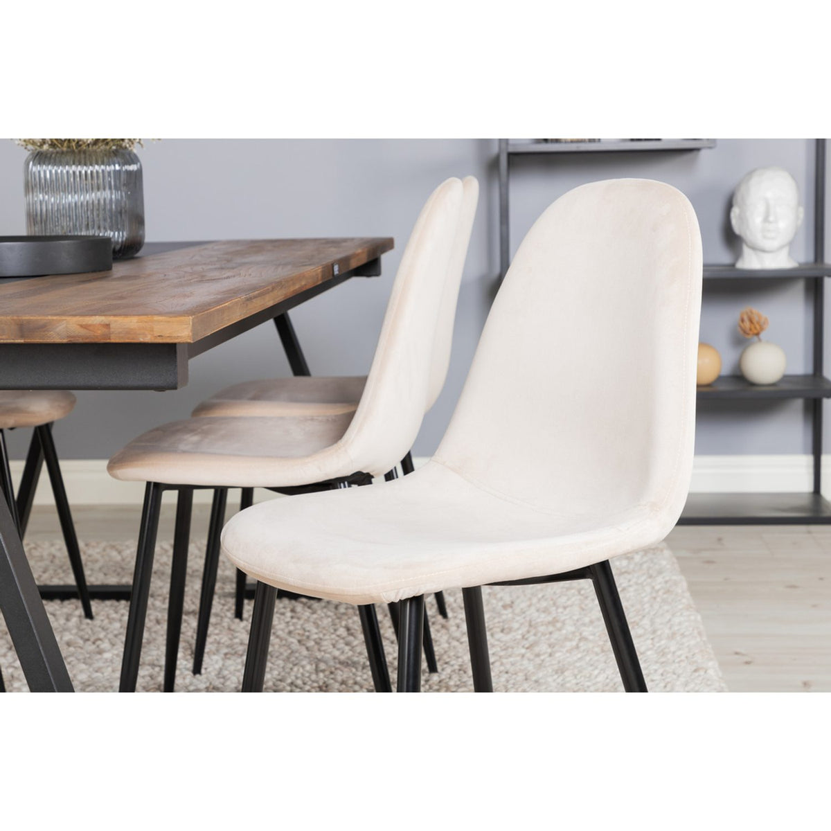 Jakarta, Polar Rektangulär matgrupp Beige,Svart, Svart,Natur, 200 x 90
