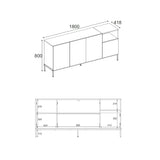 Helsingfors 180 (180 x 80 x 41,8 cm) Konsolbord Sandsten naturlig ek svart