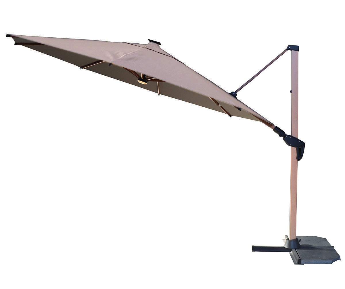 Caserta Frihängande Parasoll Beige/Wood 3x3m